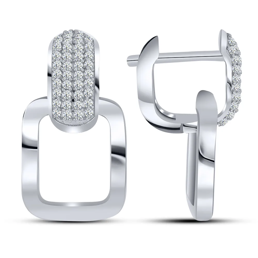 Cercei Suspendați din argint cu Cubic Zirconia Incolor