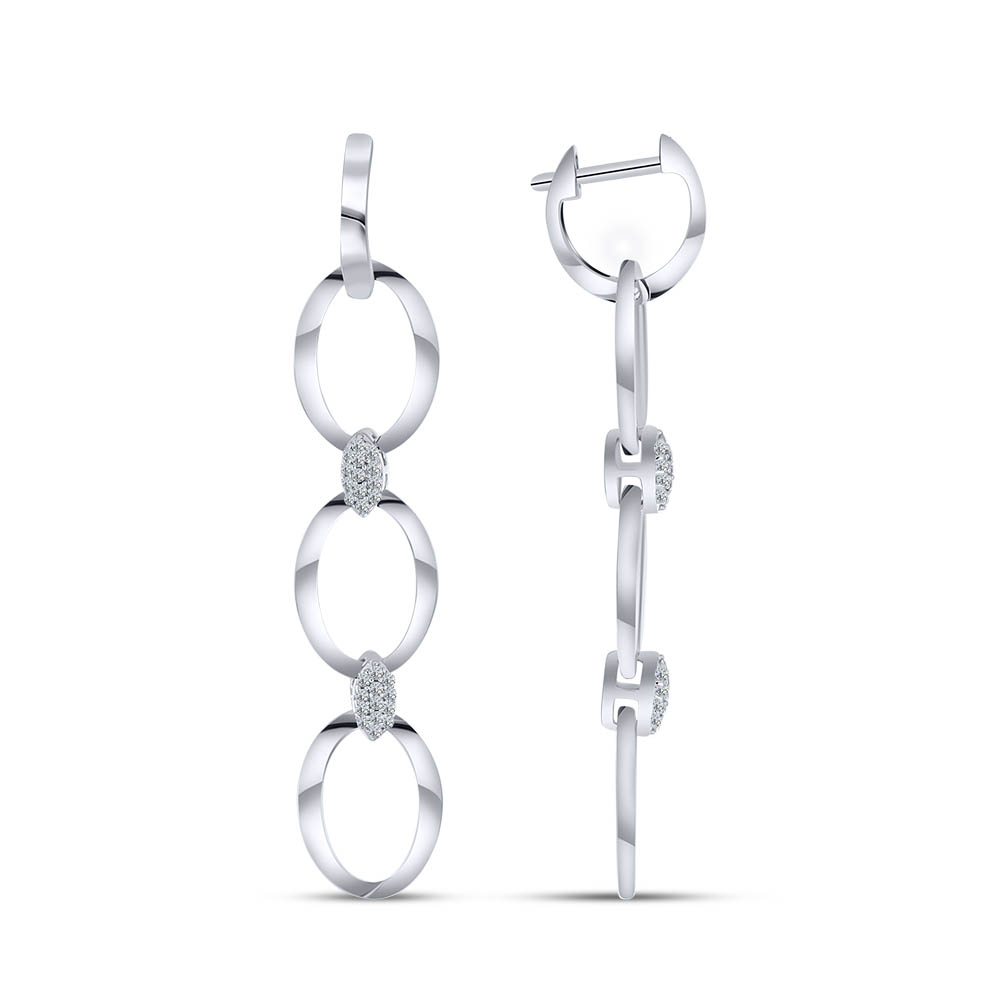 Cercei Suspendați din argint  cu pietre Cubic Zirconia Incolor