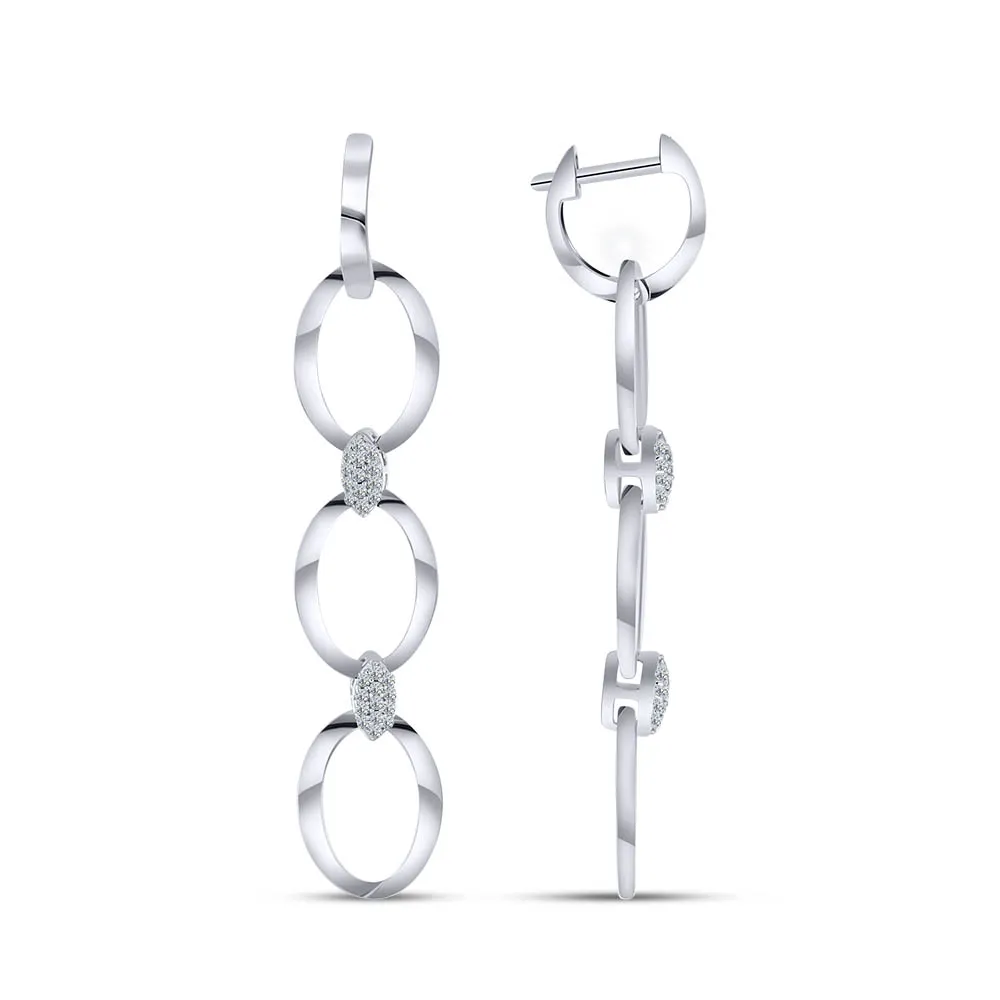 Cercei Suspendați din argint cu Cubic Zirconia Incolor