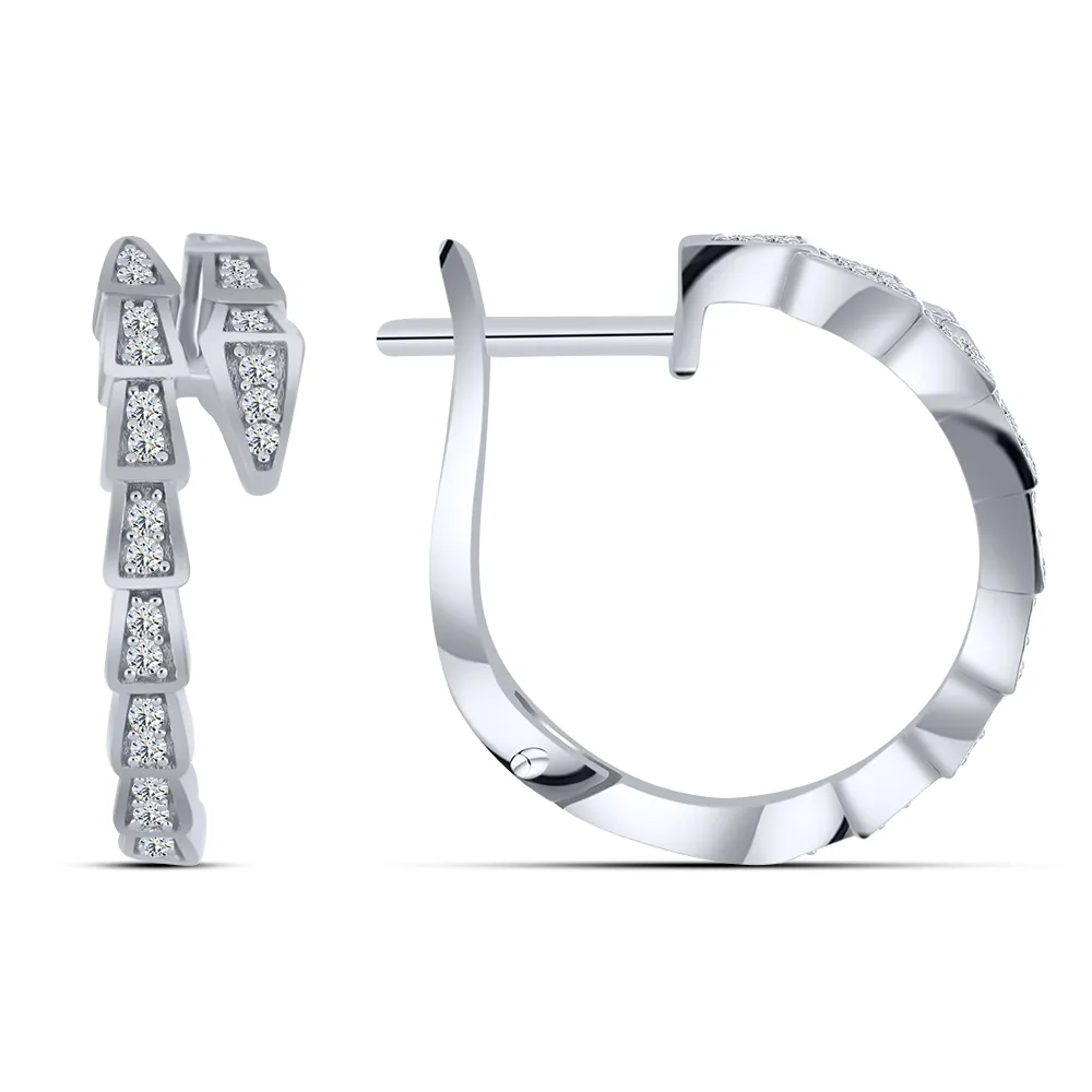 Cercei din argint cu Cubic Zirconia Incolor