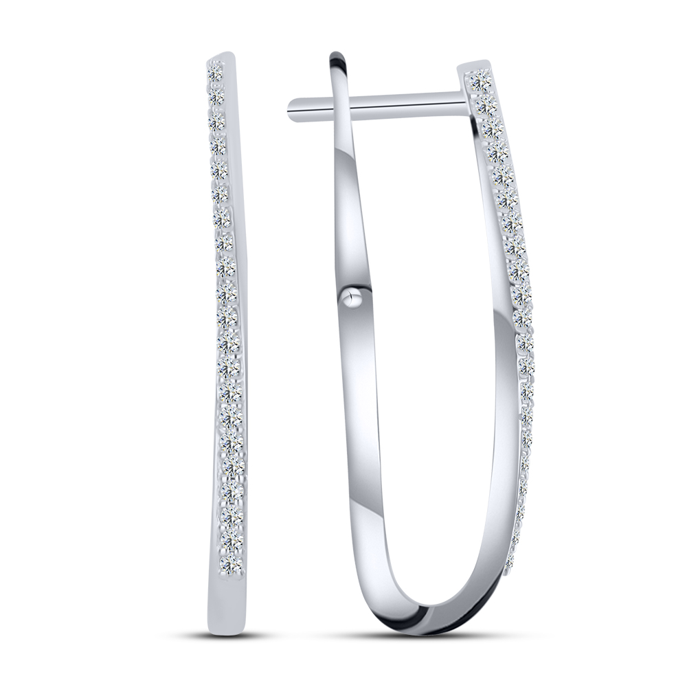 Cercei din argint  cu pietre Cubic Zirconia Incolor