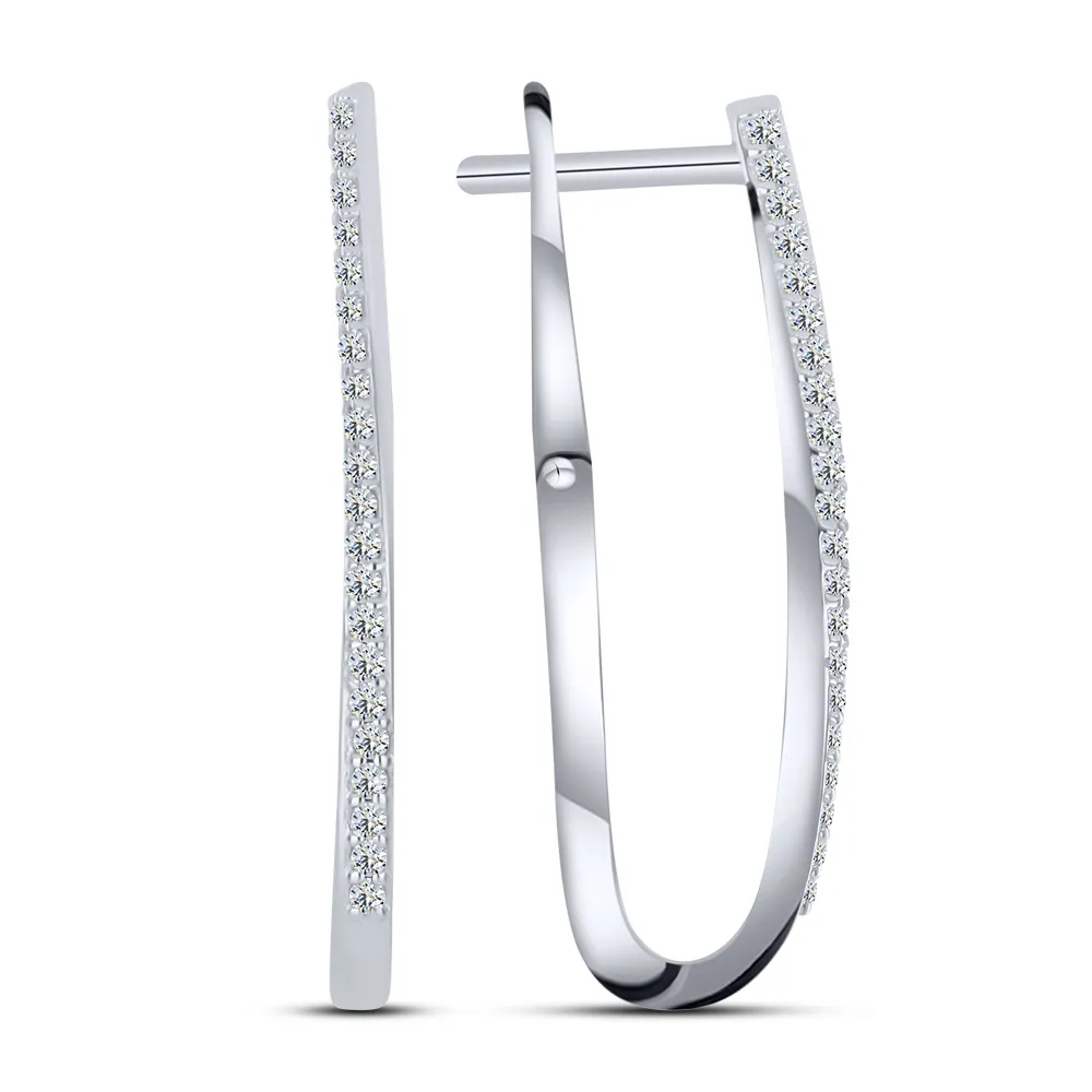 Cercei din argint cu Cubic Zirconia Incolor