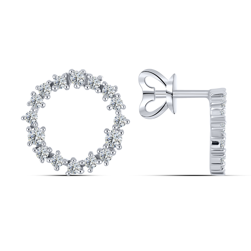 Cercei Pusete din argint  cu pietre Cubic Zirconia Incolor
