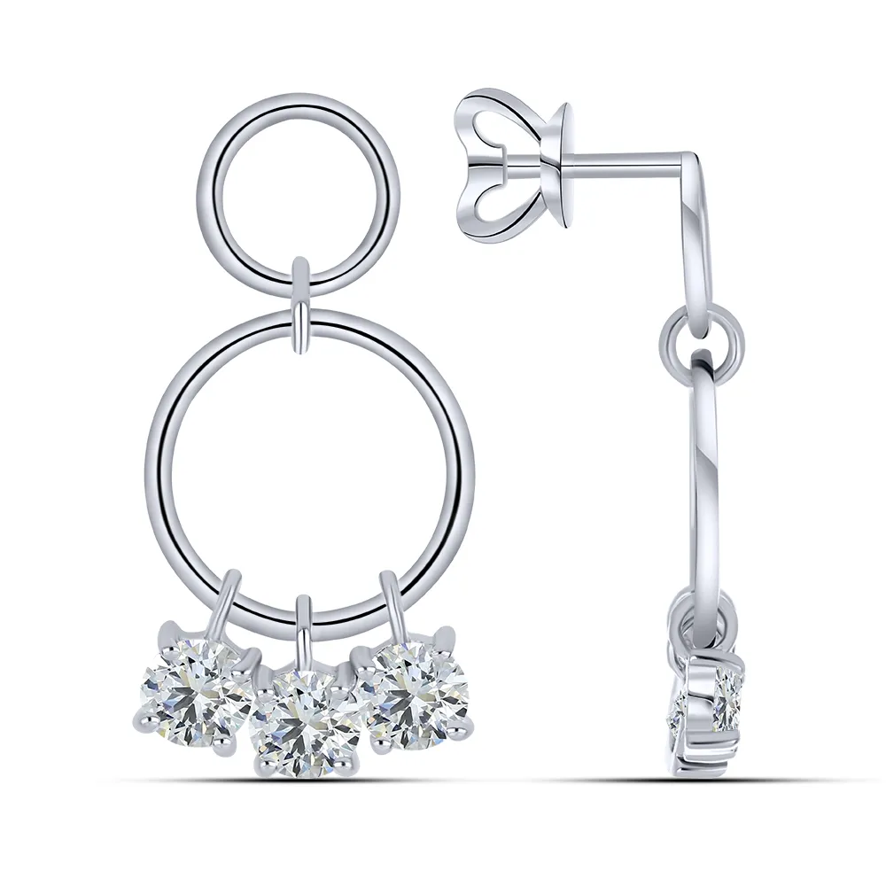 Cercei Pusete din argint cu Cubic Zirconia Incolor