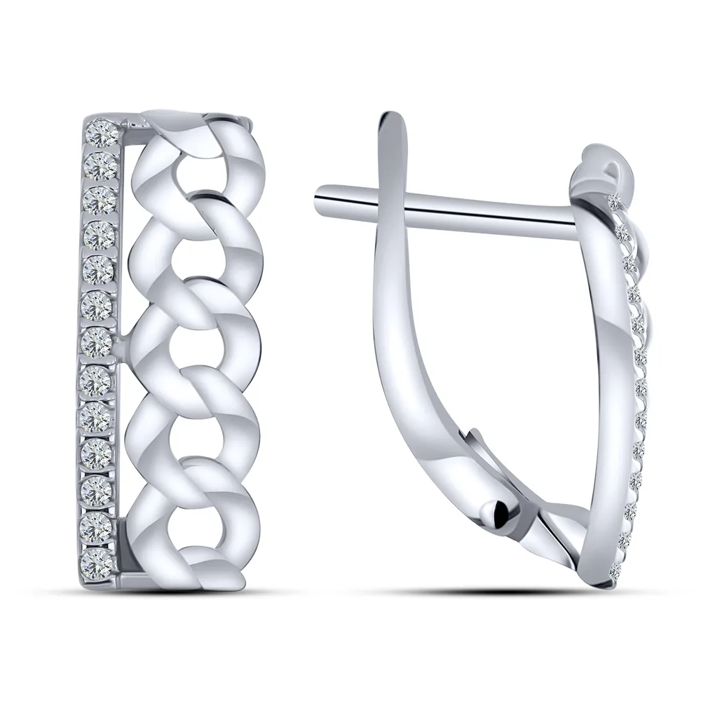 Cercei din argint cu Cubic Zirconia Incolor