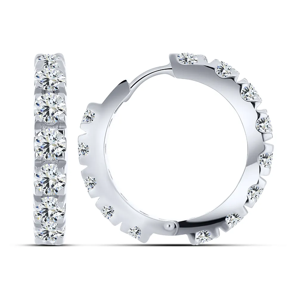 Cercei Creole din argint cu Cubic Zirconia Incolor