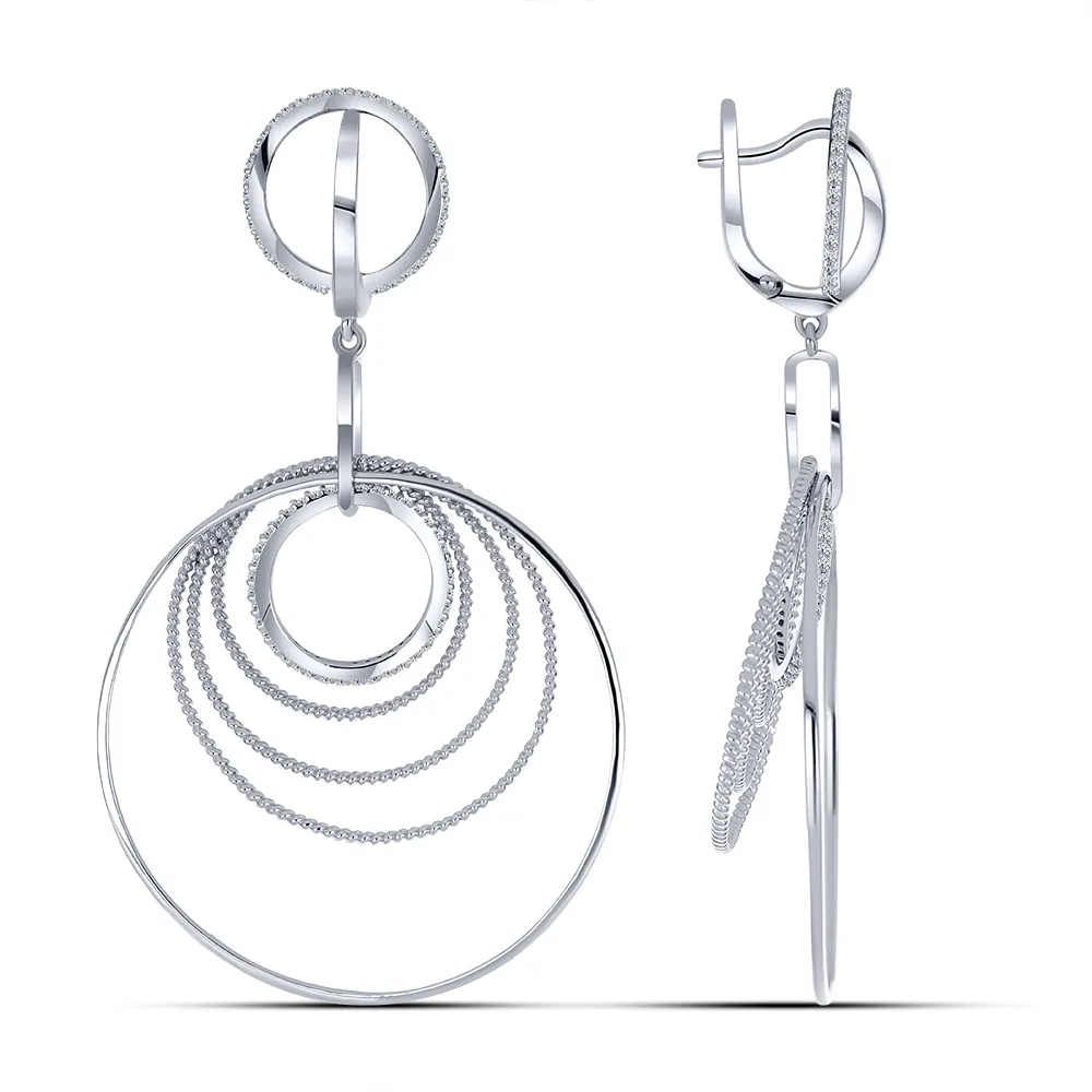 Cercei Suspendați din argint cu Cubic Zirconia Incolor