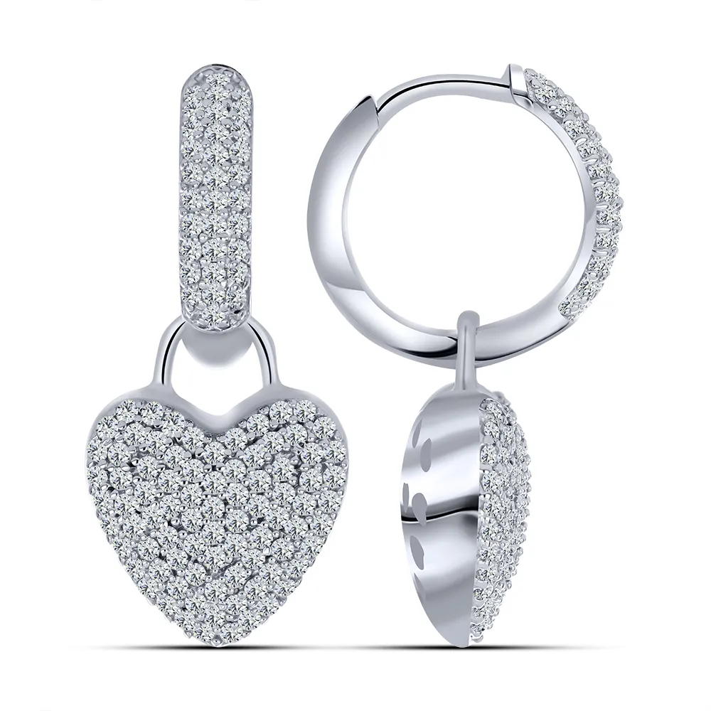 Cercei Creole din argint cu Cubic Zirconia Incolor