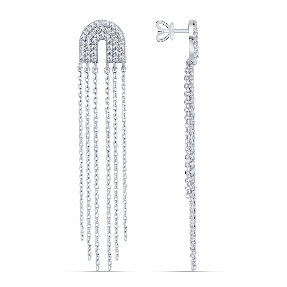 Cercei Pusete din argint cu Cubic Zirconia Incolor