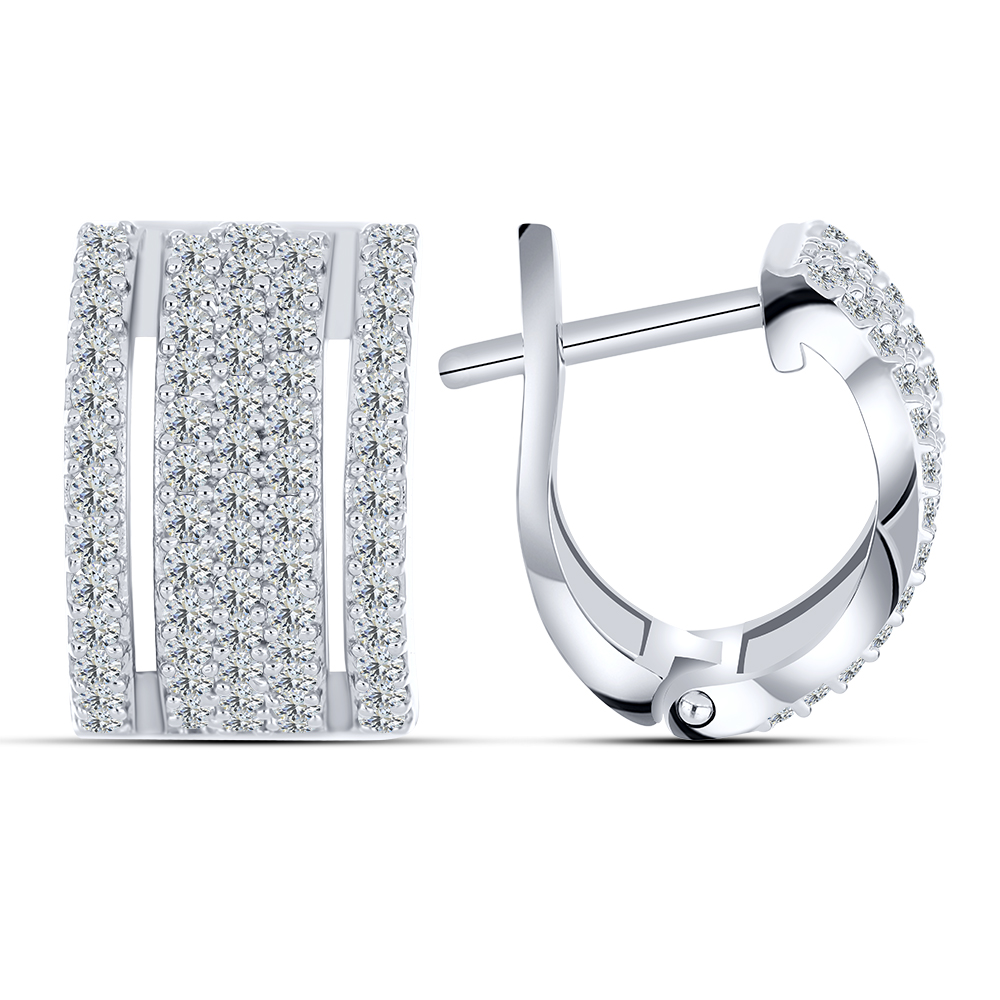 Cercei din argint  cu pietre Cubic Zirconia Incolor