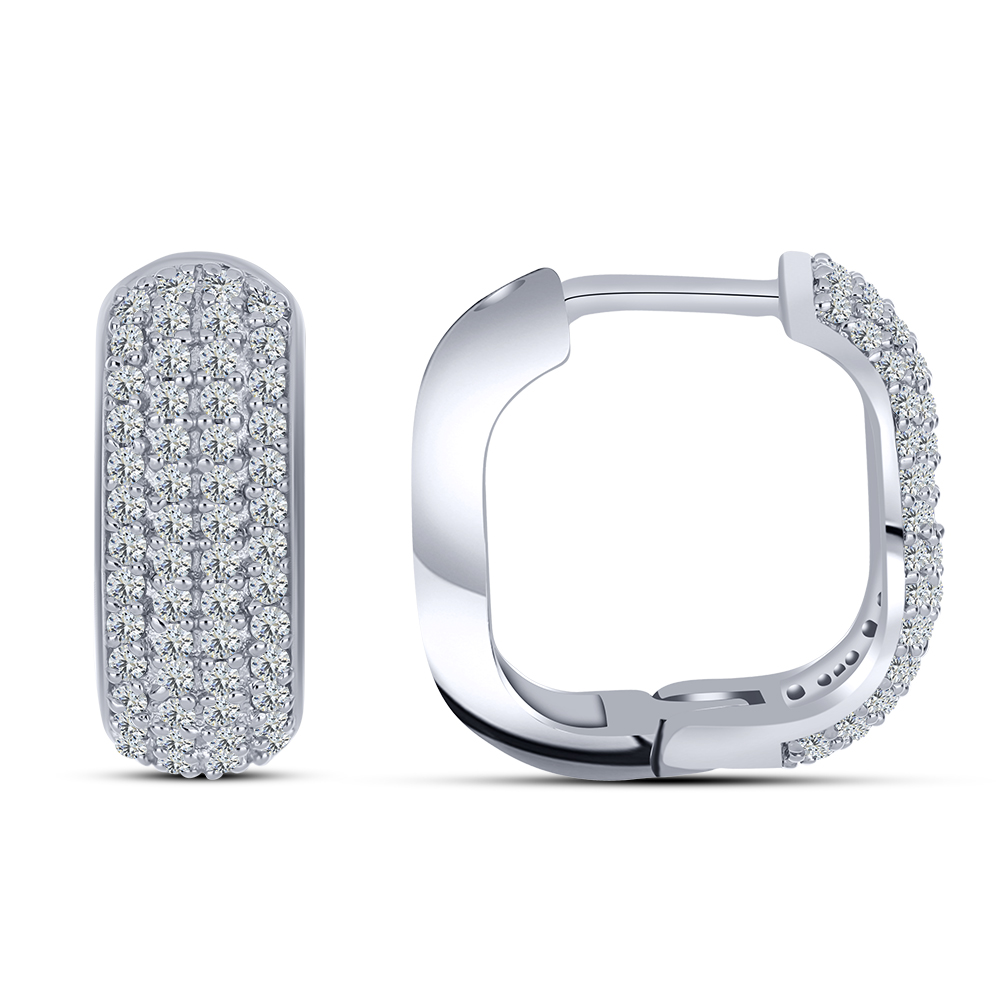 Cercei din argint  cu pietre Cubic Zirconia Incolor