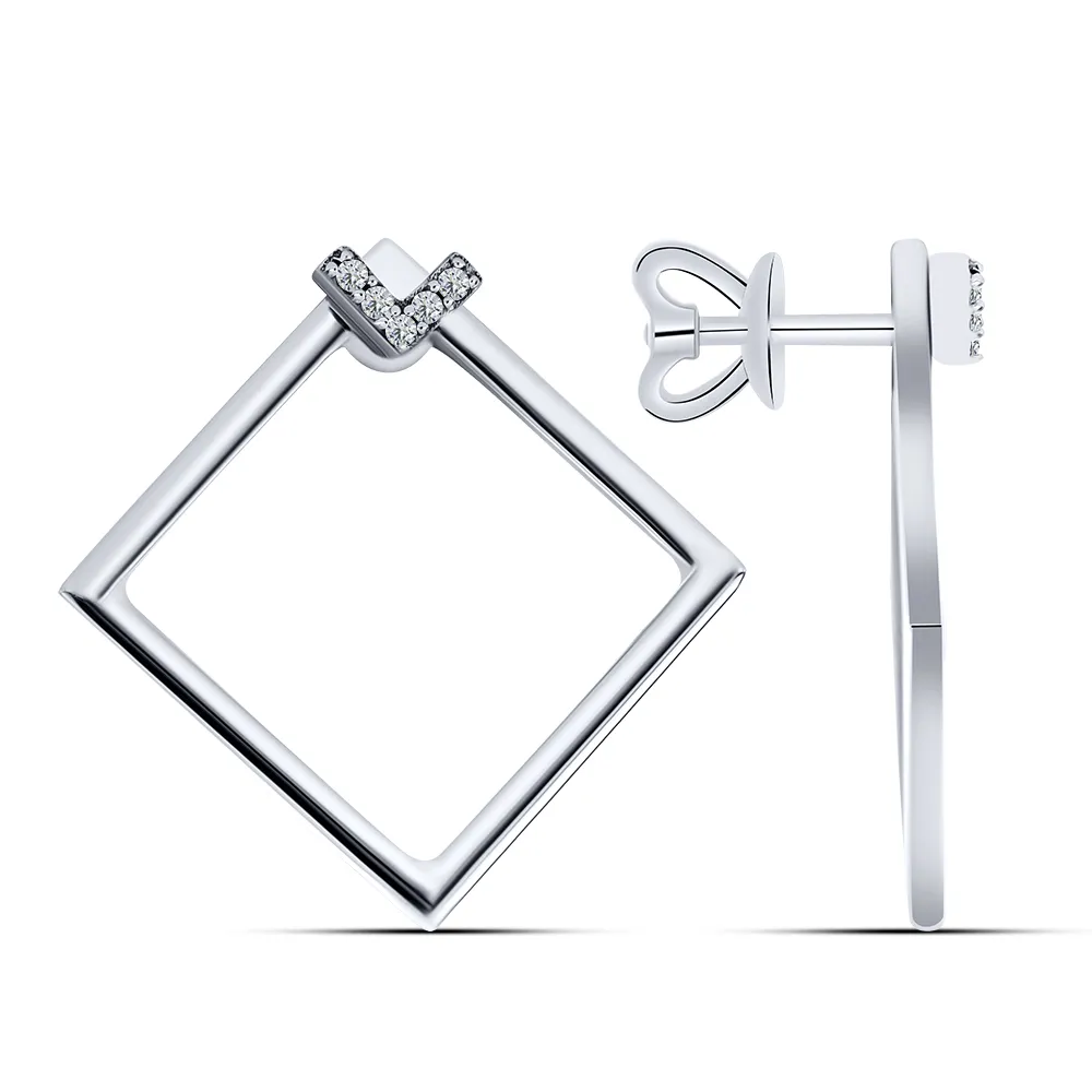 Cercei Pusete din argint cu Cubic Zirconia Incolor