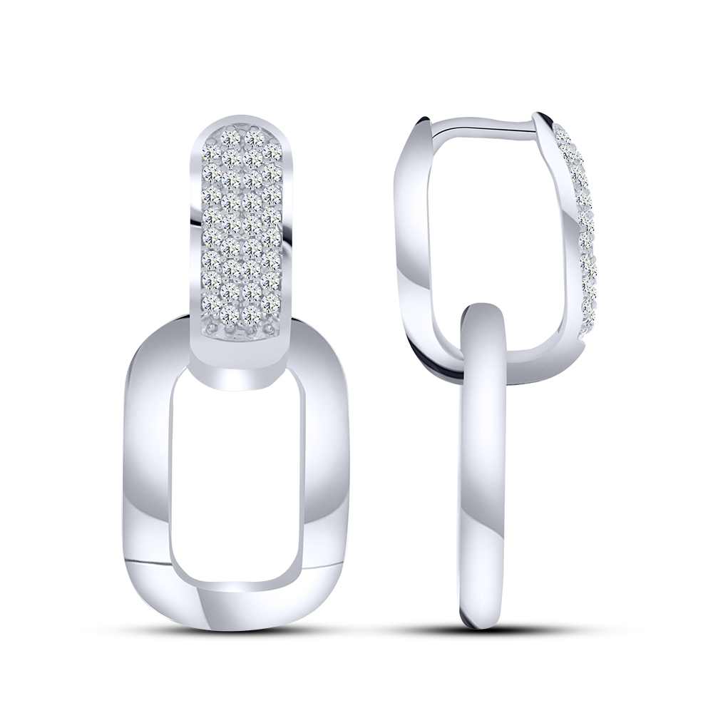Cercei Suspendați din argint  cu pietre Cubic Zirconia Incolor