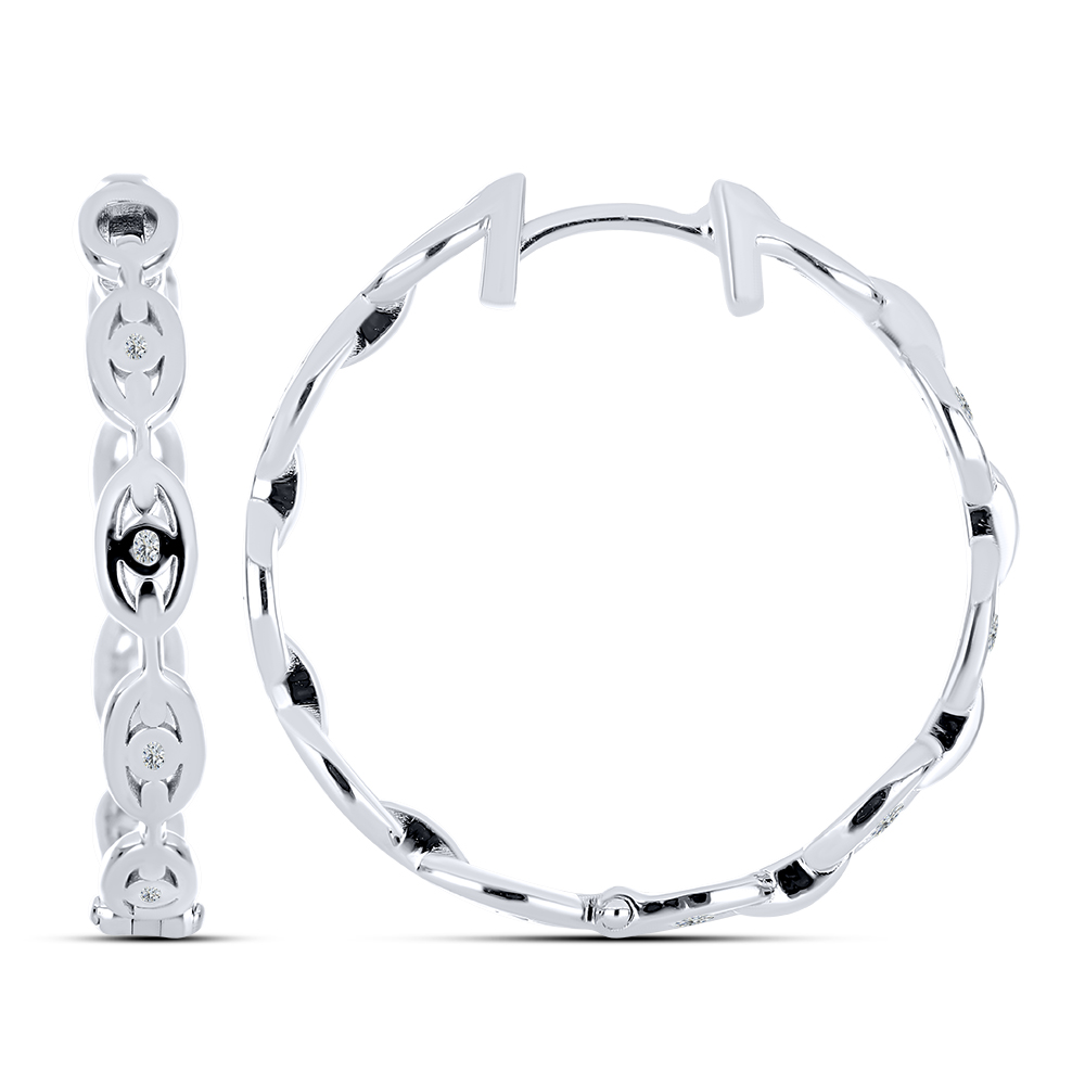 Cercei Creole din argint cu Cubic Zirconia Incolor