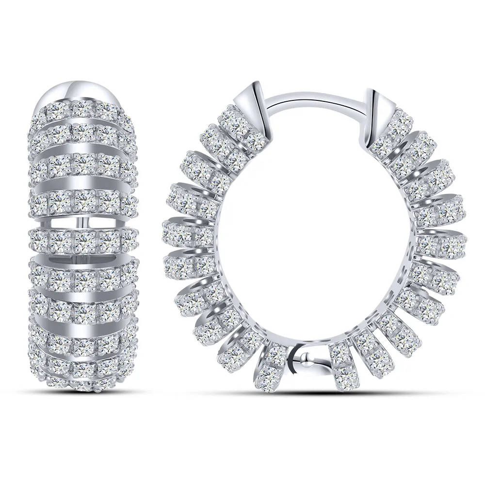 Cercei Creole din argint cu Cubic Zirconia Incolor