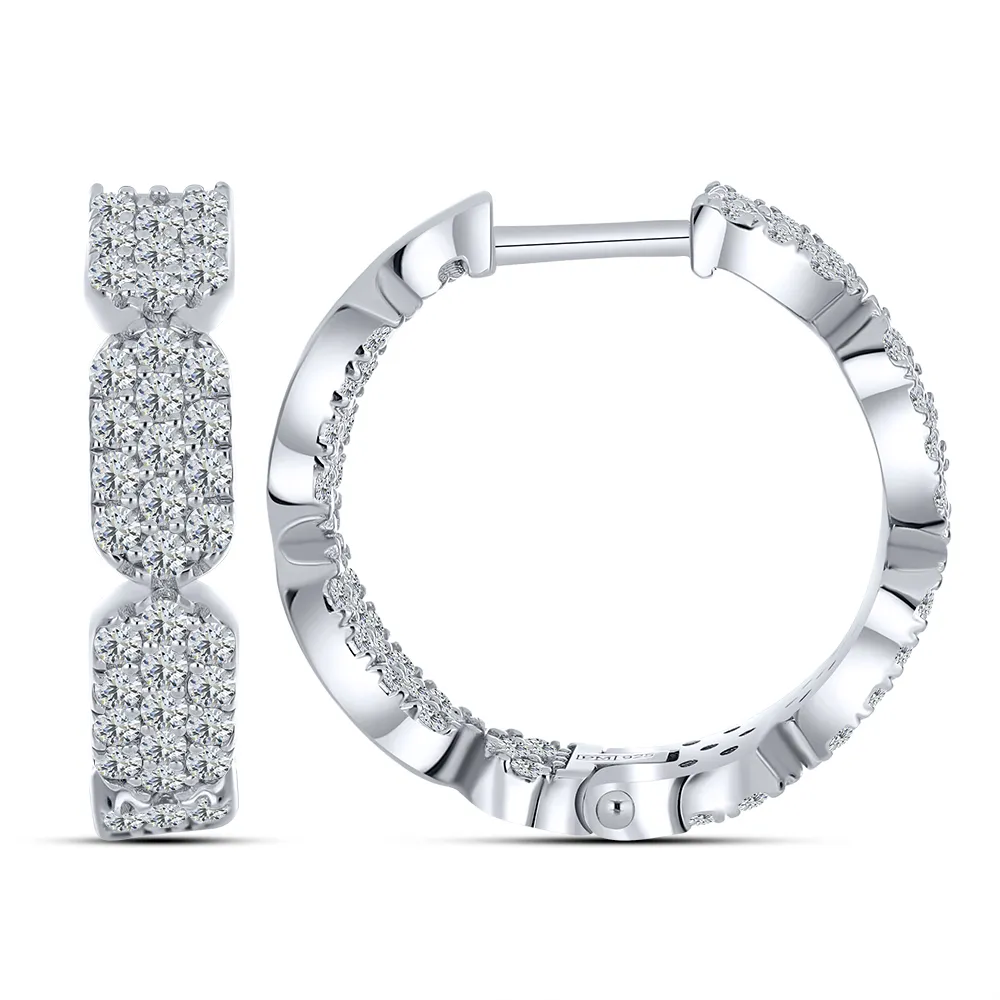 Cercei Creole din argint cu Cubic Zirconia Incolor
