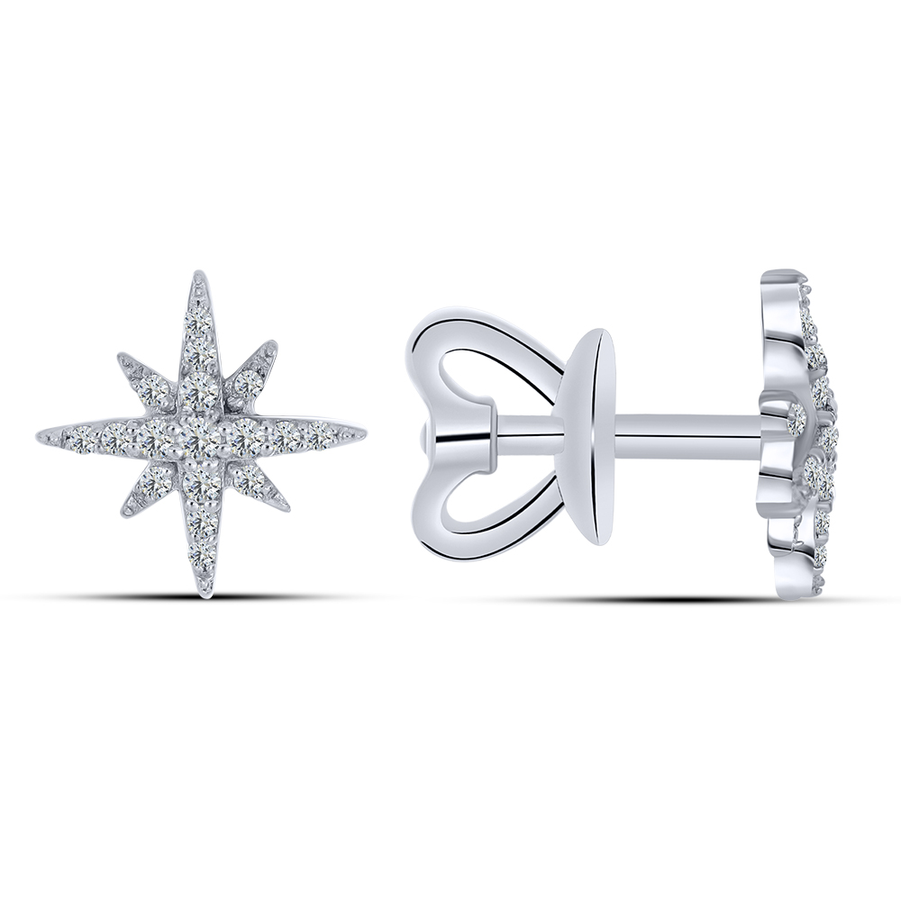 Cercei Pusete din argint  cu pietre Cubic Zirconia Incolor