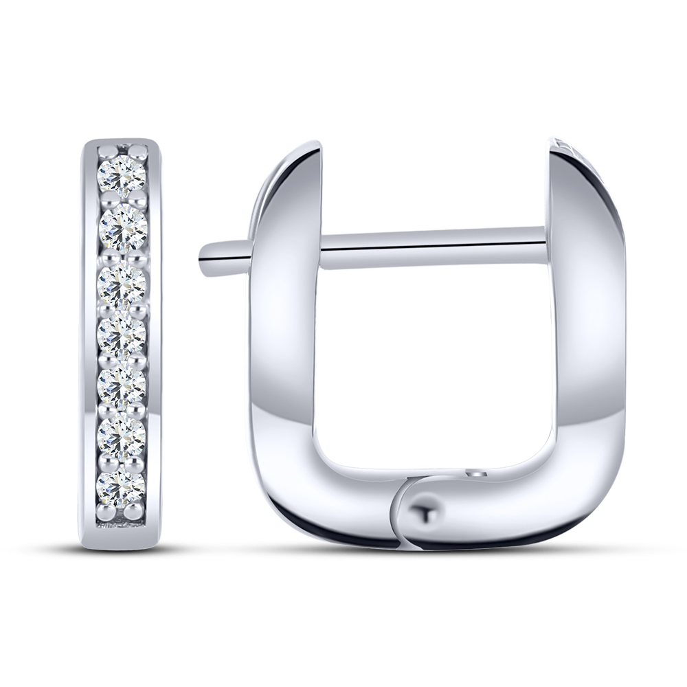 Cercei din argint  cu pietre Cubic Zirconia Incolor
