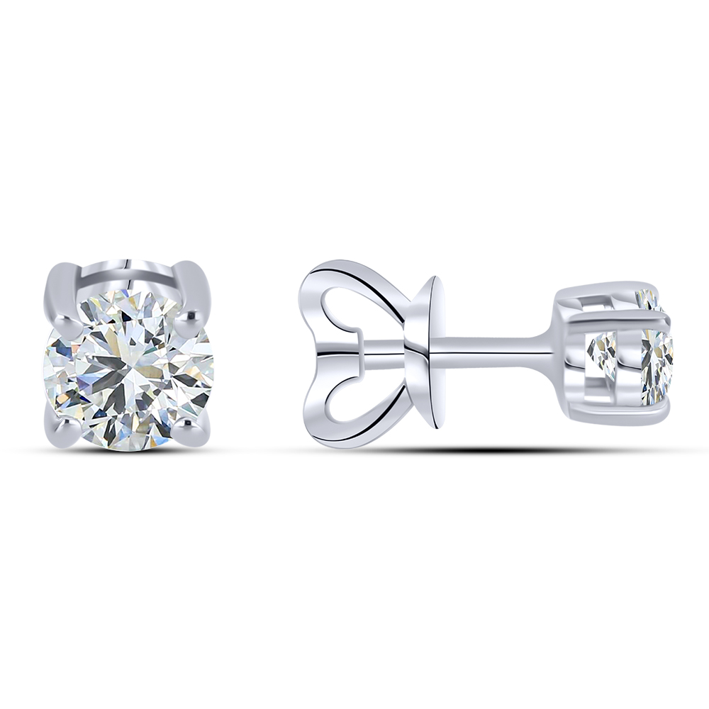Cercei Pusete din argint  cu pietre Cubic Zirconia Incolor