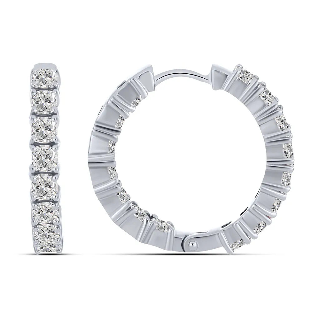 Cercei Creole din argint cu Cubic Zirconia Incolor