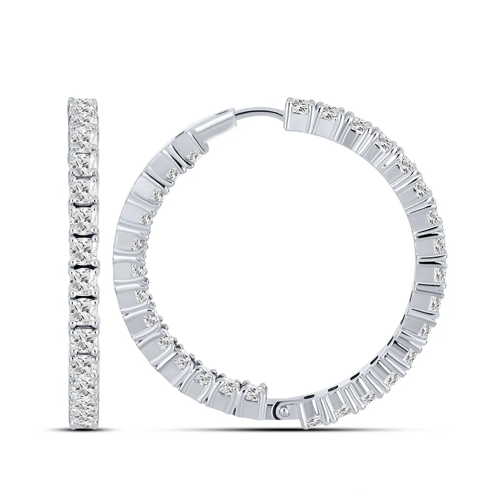 Cercei Creole din argint cu Cubic Zirconia Incolor