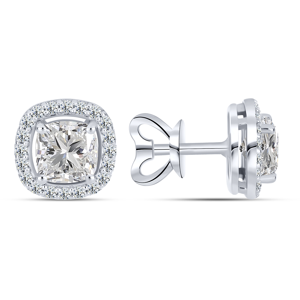 Cercei Pusete din argint  cu pietre Cubic Zirconia Incolor
