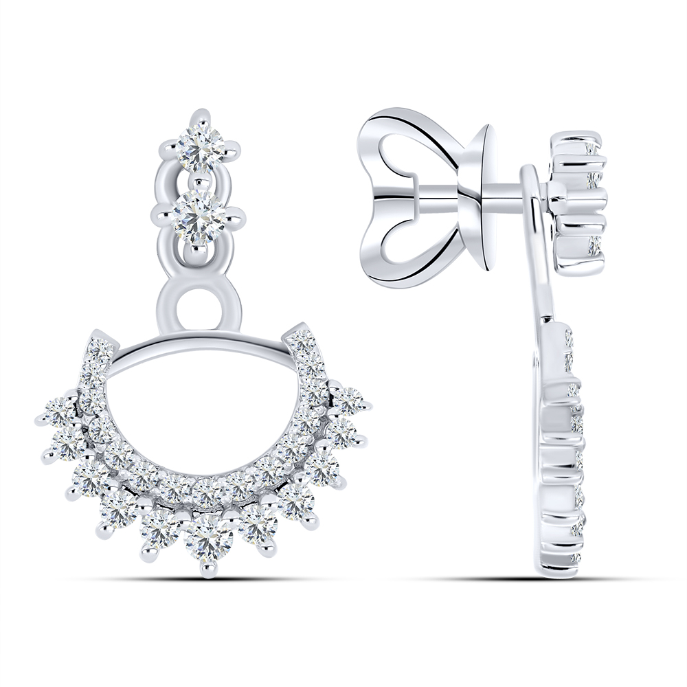 Cercei Pusete din argint  cu pietre Cubic Zirconia Incolor