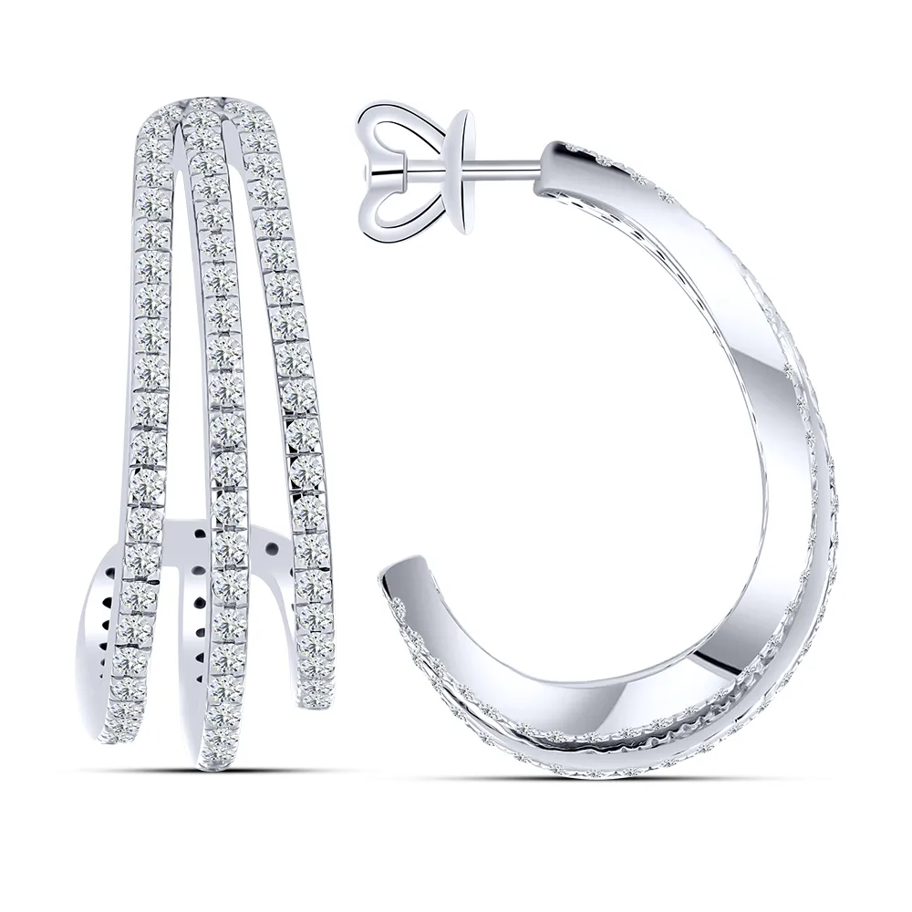 Cercei Pusete din argint cu Cubic Zirconia Incolor