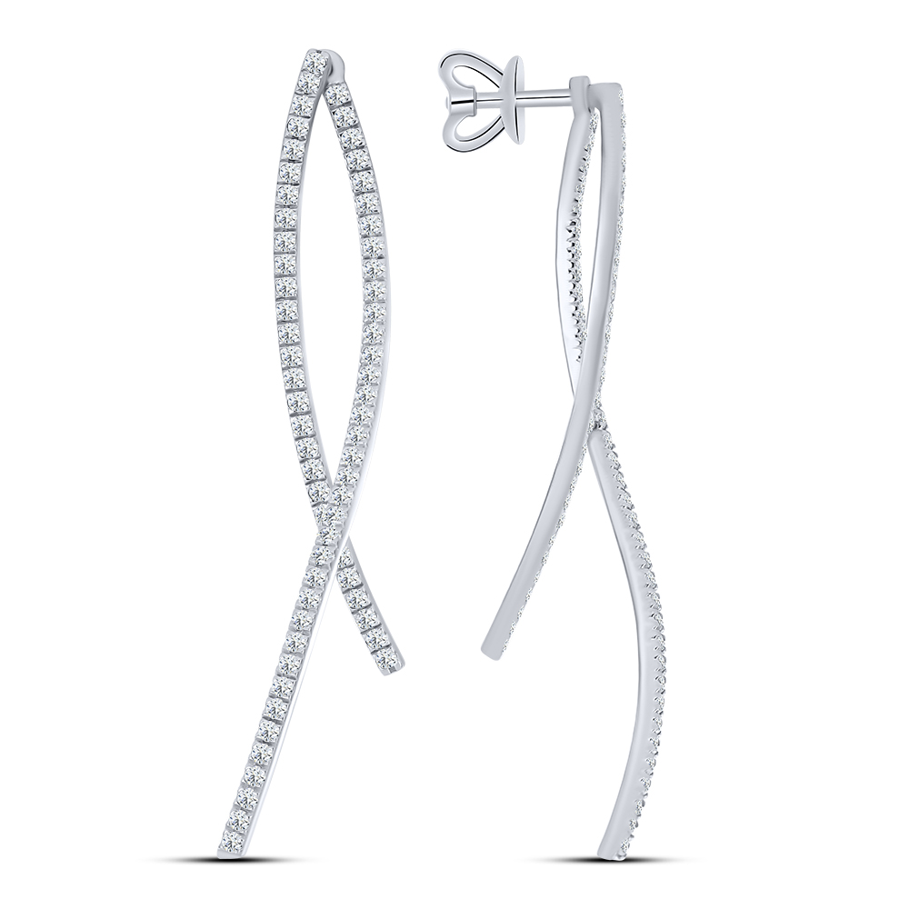 Cercei Pusete din argint  cu pietre Cubic Zirconia Incolor