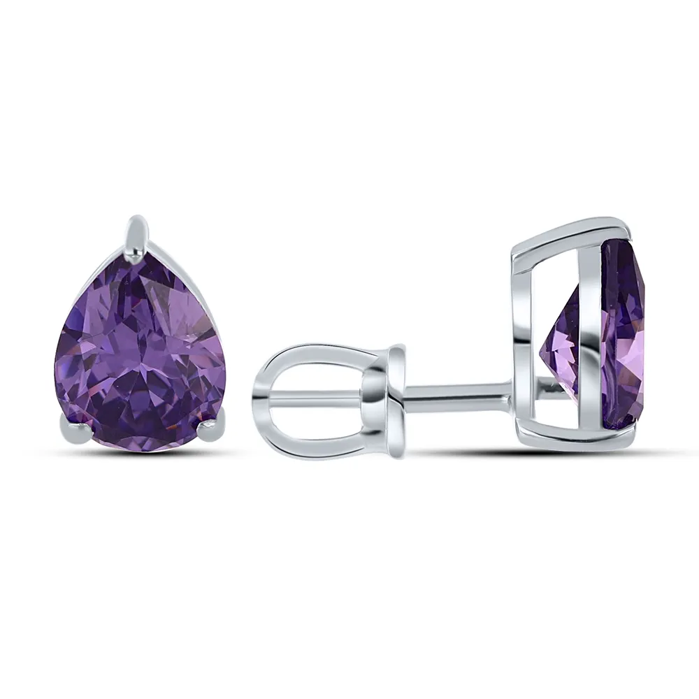 Cercei Pusete din argint cu Cubic Zirconia Liliachiu