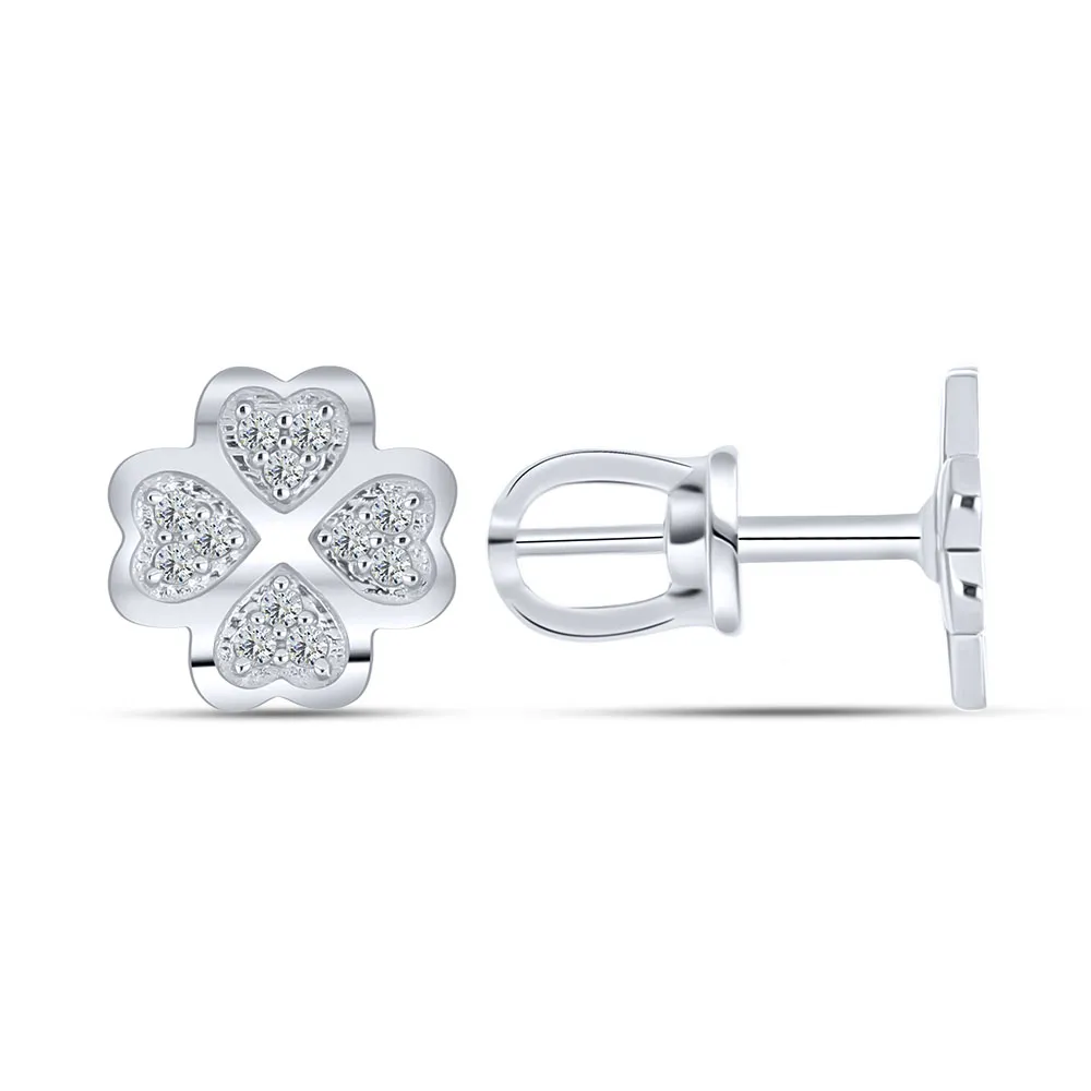 Cercei Pusete din argint cu Cubic Zirconia Incolor