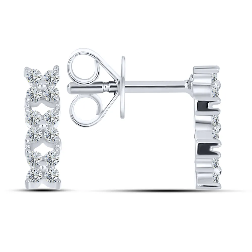 Cercei Pusete din argint cu Cubic Zirconia Incolor