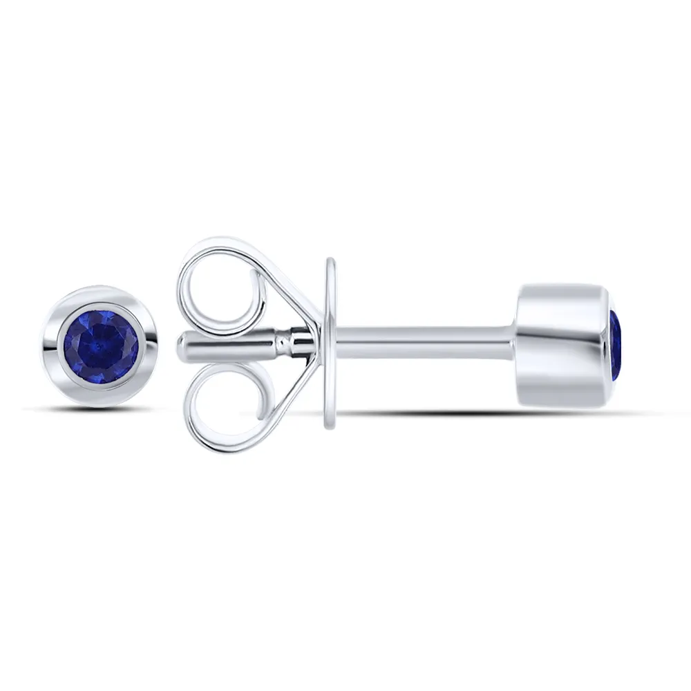 Cercei Pusete din argint cu Cubic Zirconia Albastru Safir
