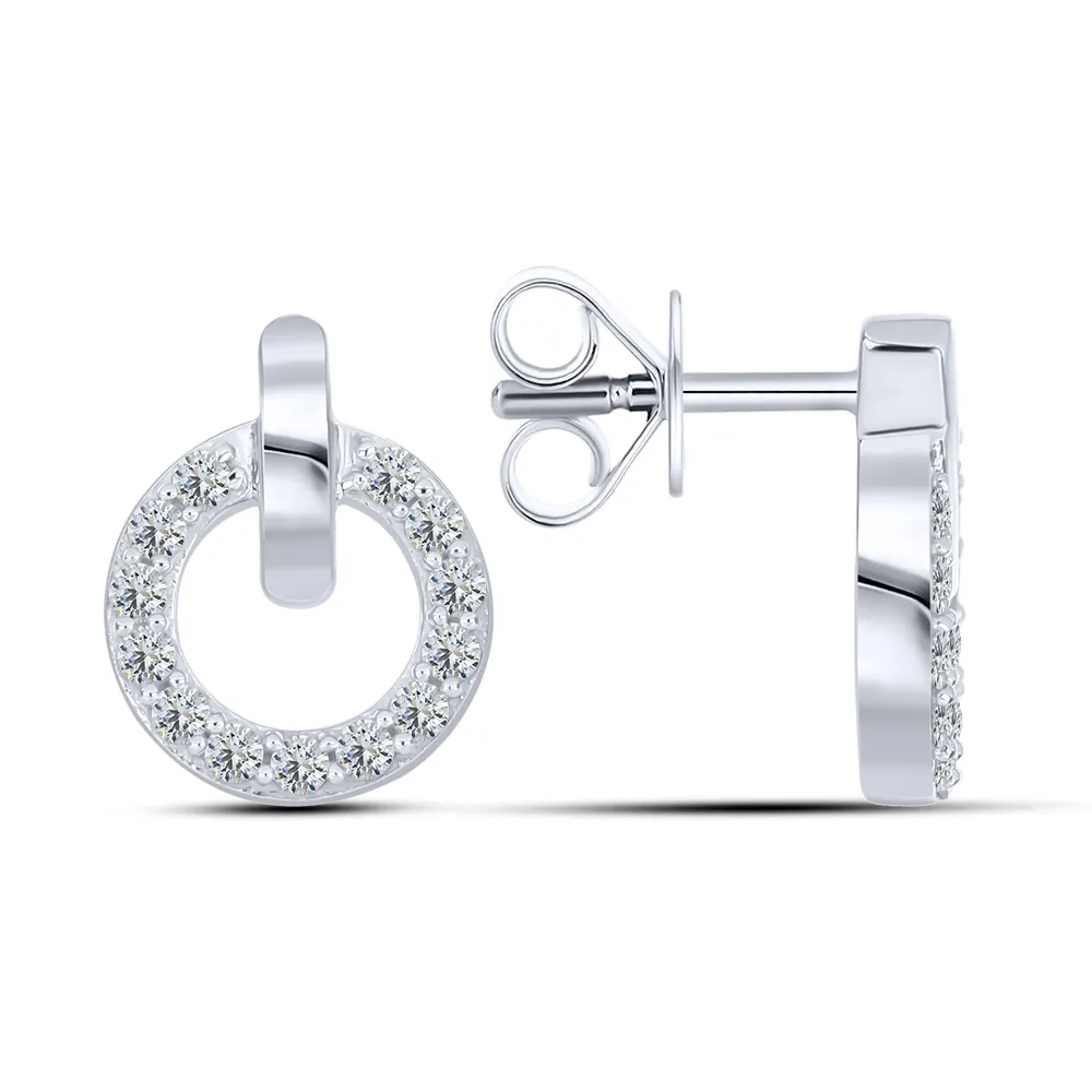 Cercei Pusete din argint cu Cubic Zirconia Incolor