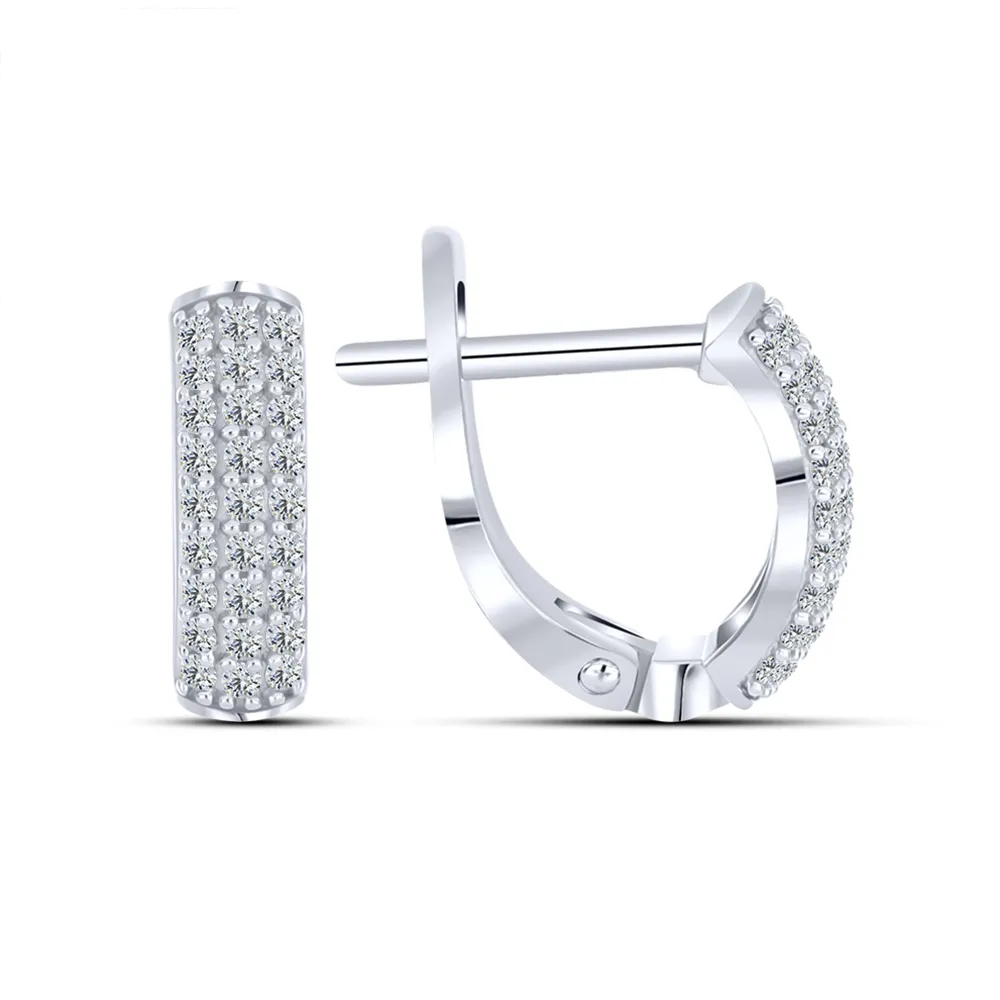 Cercei din argint cu Cubic Zirconia Incolor