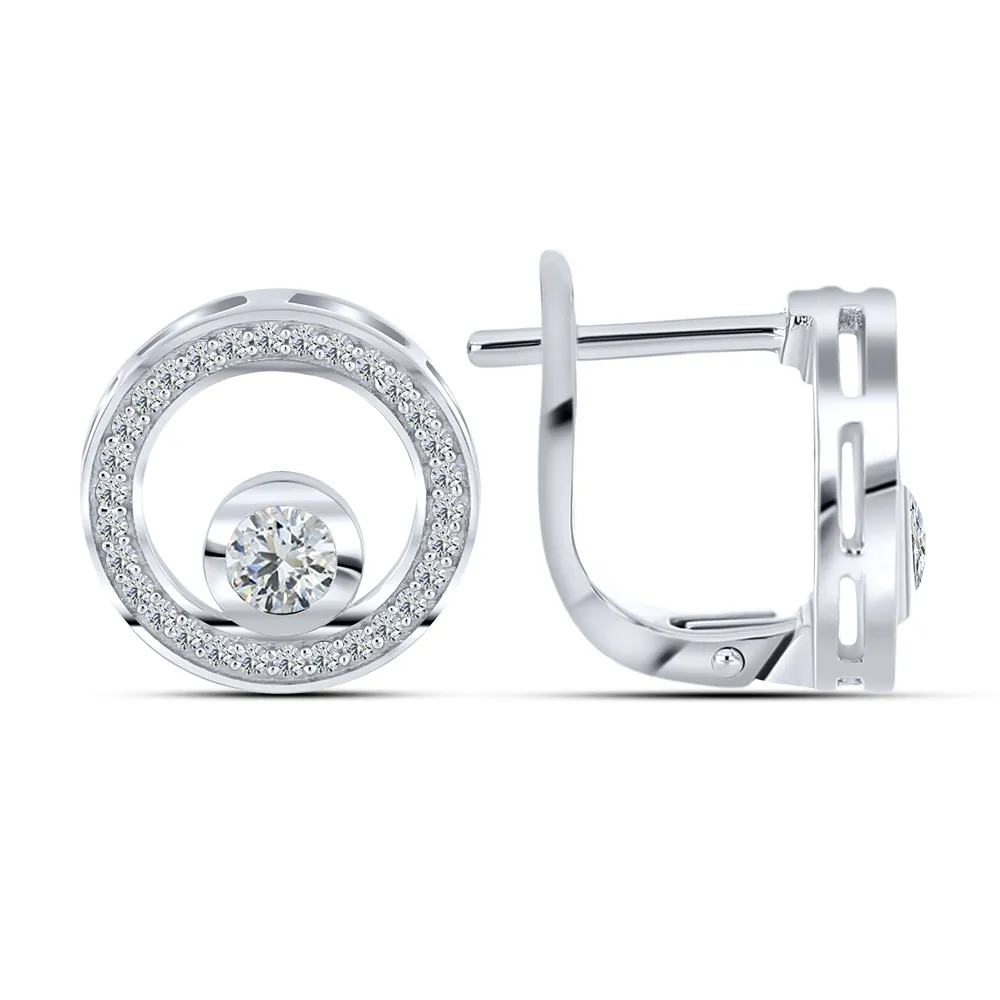 Cercei din argint cu Cubic Zirconia Incolor