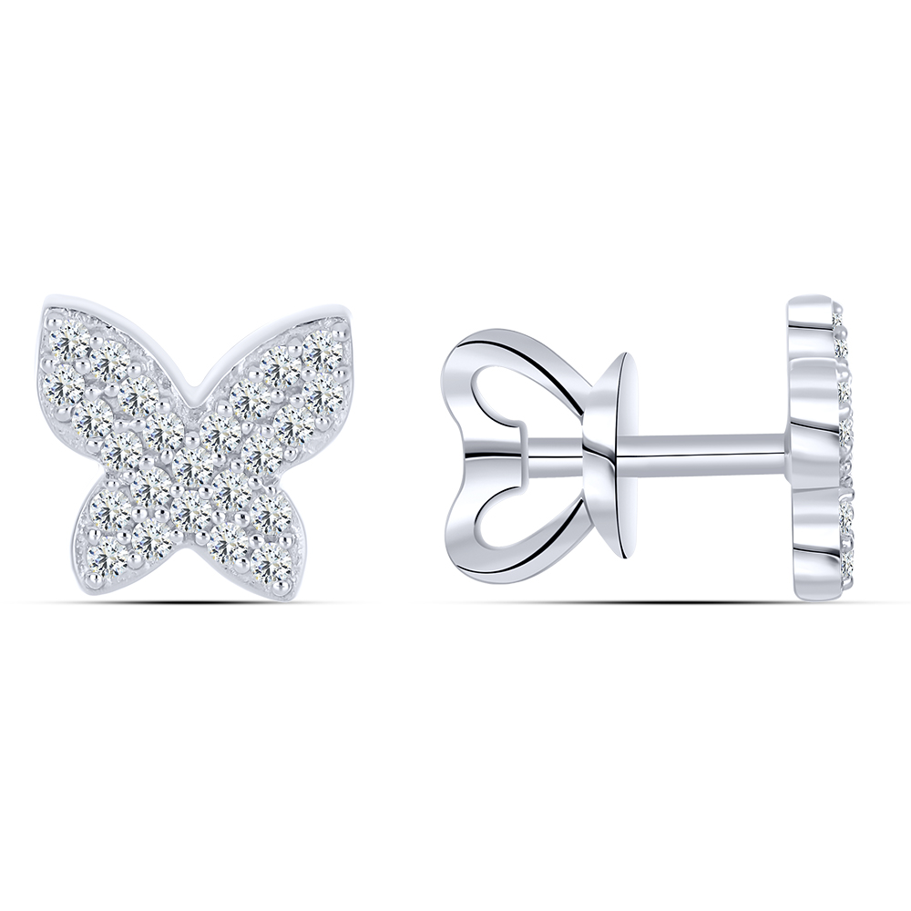 Cercel din argint  cu pietre Cubic Zirconia Incolor