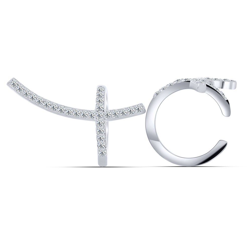 Cercel din argint  cu pietre Cubic Zirconia Incolor