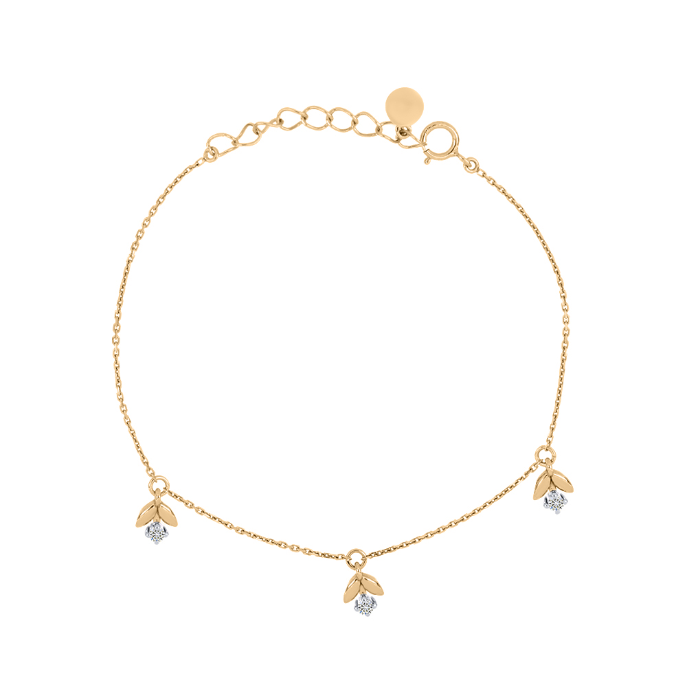 Brățară din aur roșu cu pietre Diamant