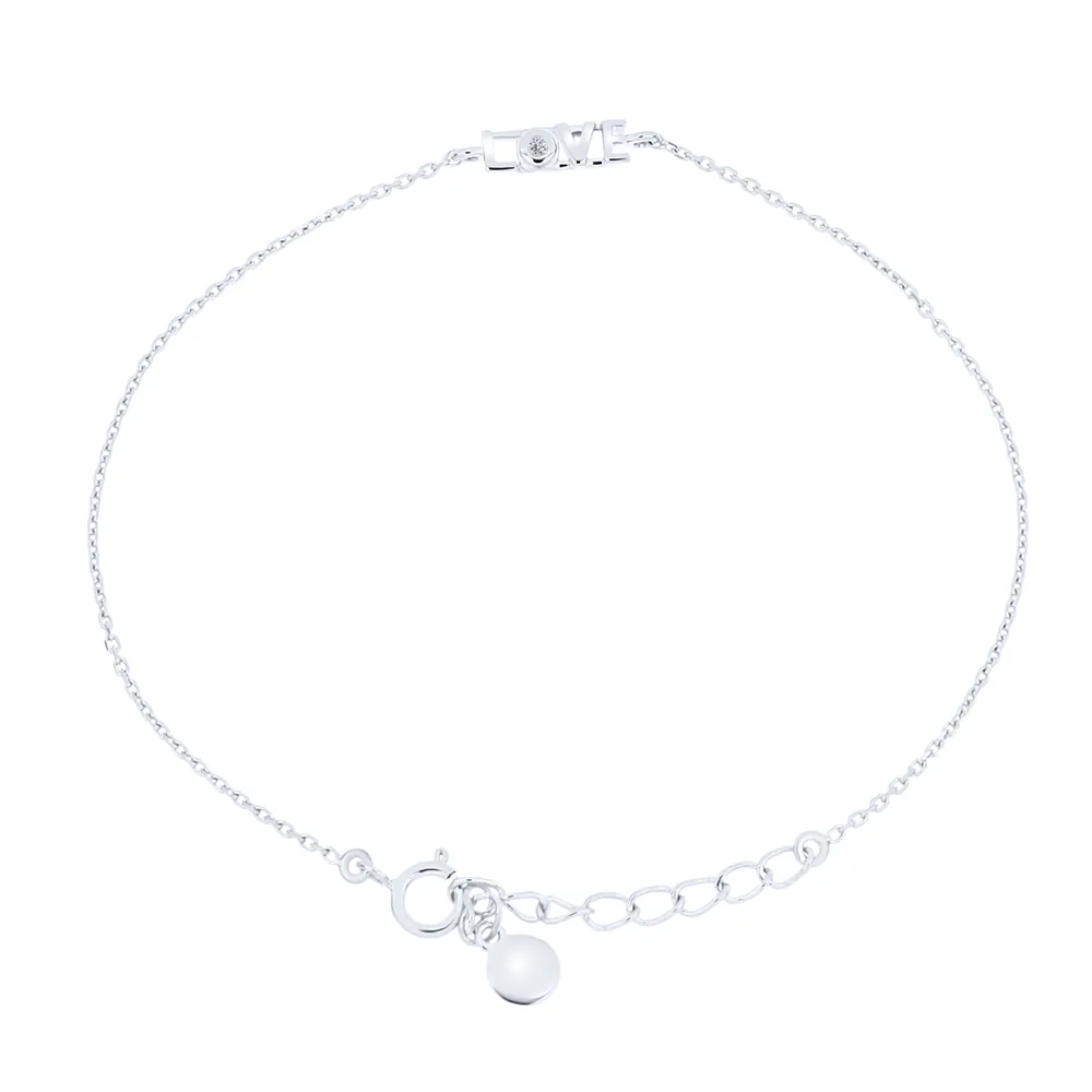 Браслет из белого золота с камнями Бриллиант