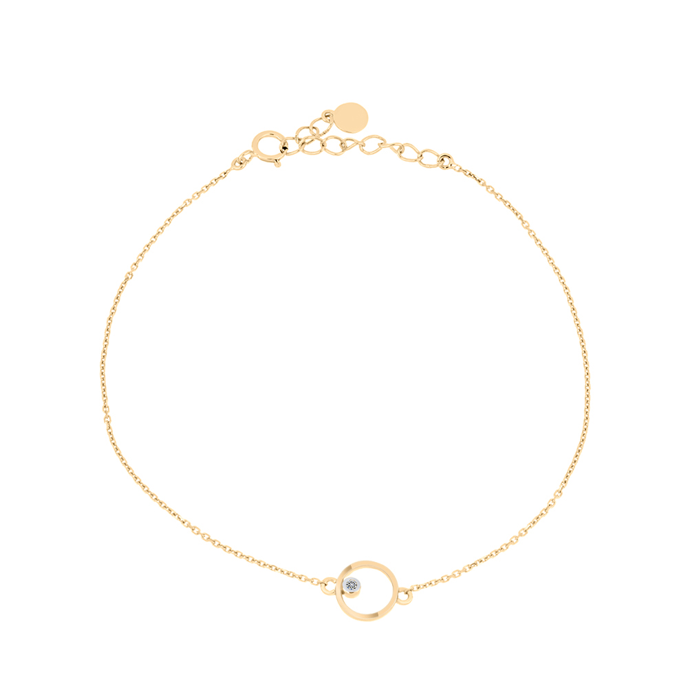 Браслет из красного золота с камнями Бриллиант