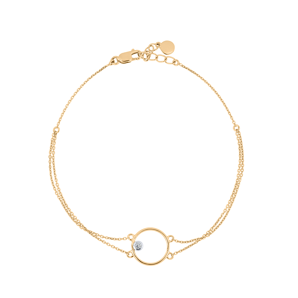 Браслет из красного золота с камнями Бриллиант