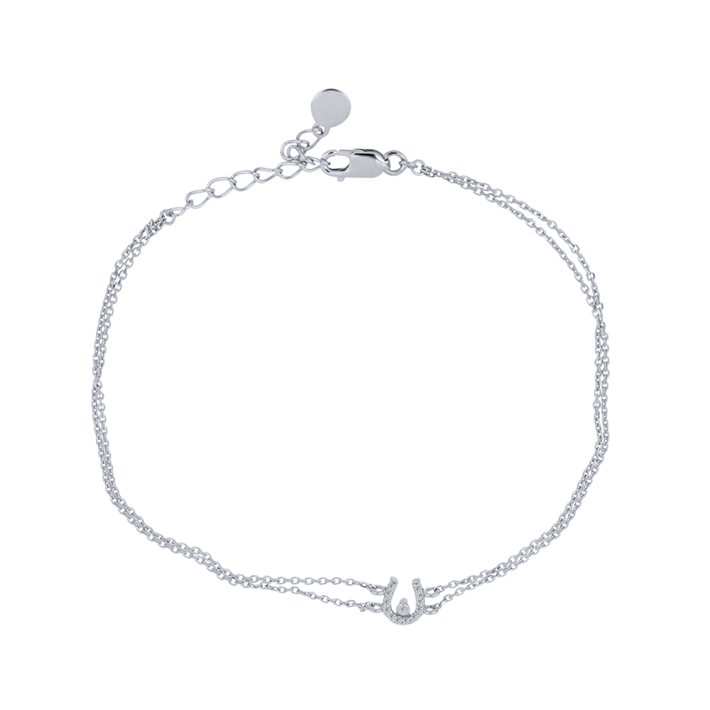 Браслет из белого золота с камнями Бриллиант