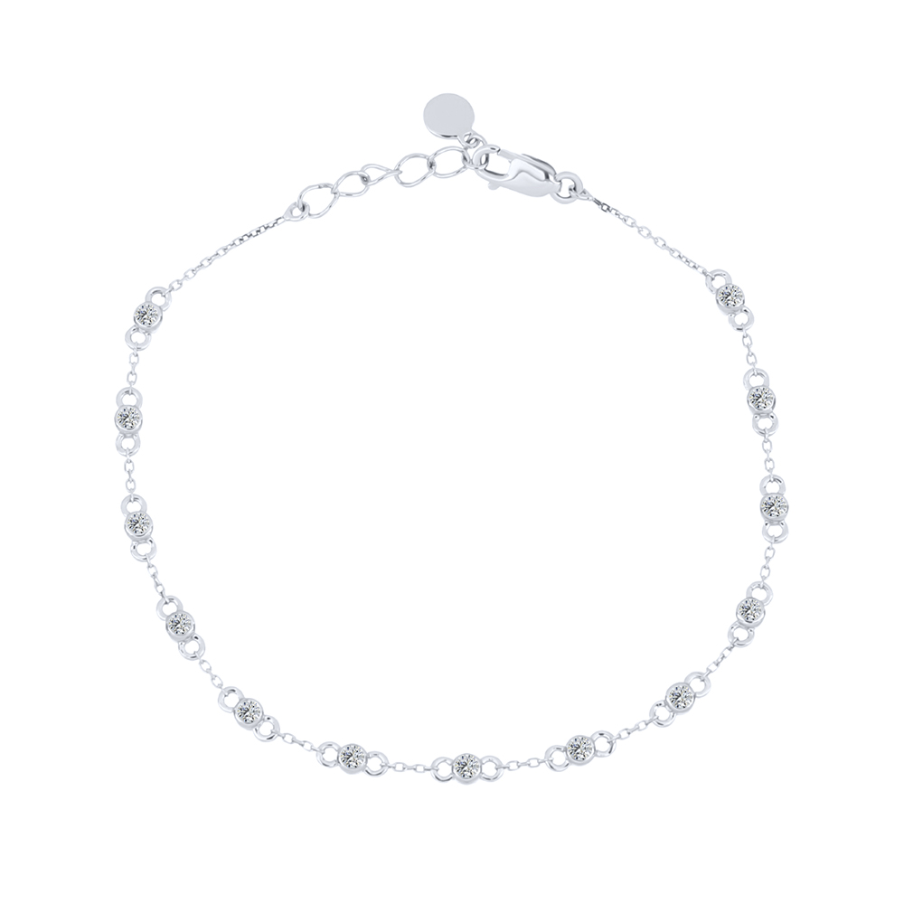 Brățară din aur albcu pietre Diamant