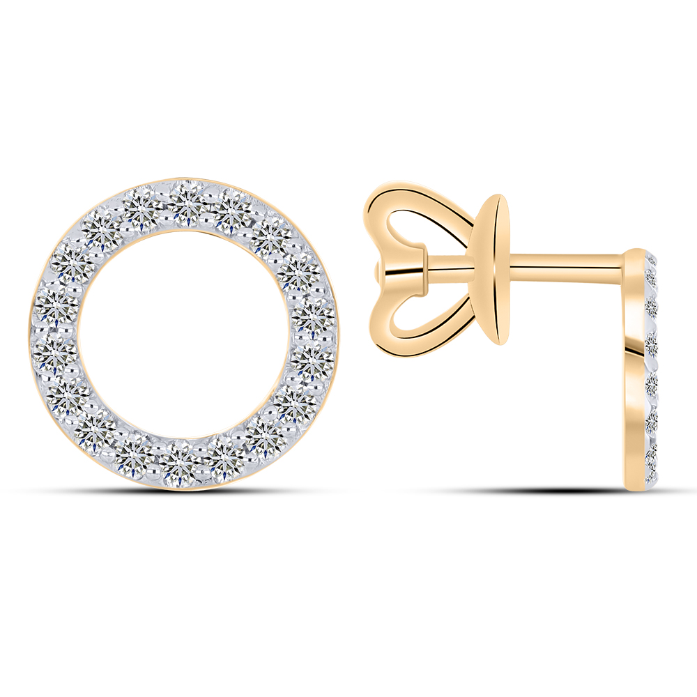 Cercei Pusete din aur roșu cu pietre Diamant