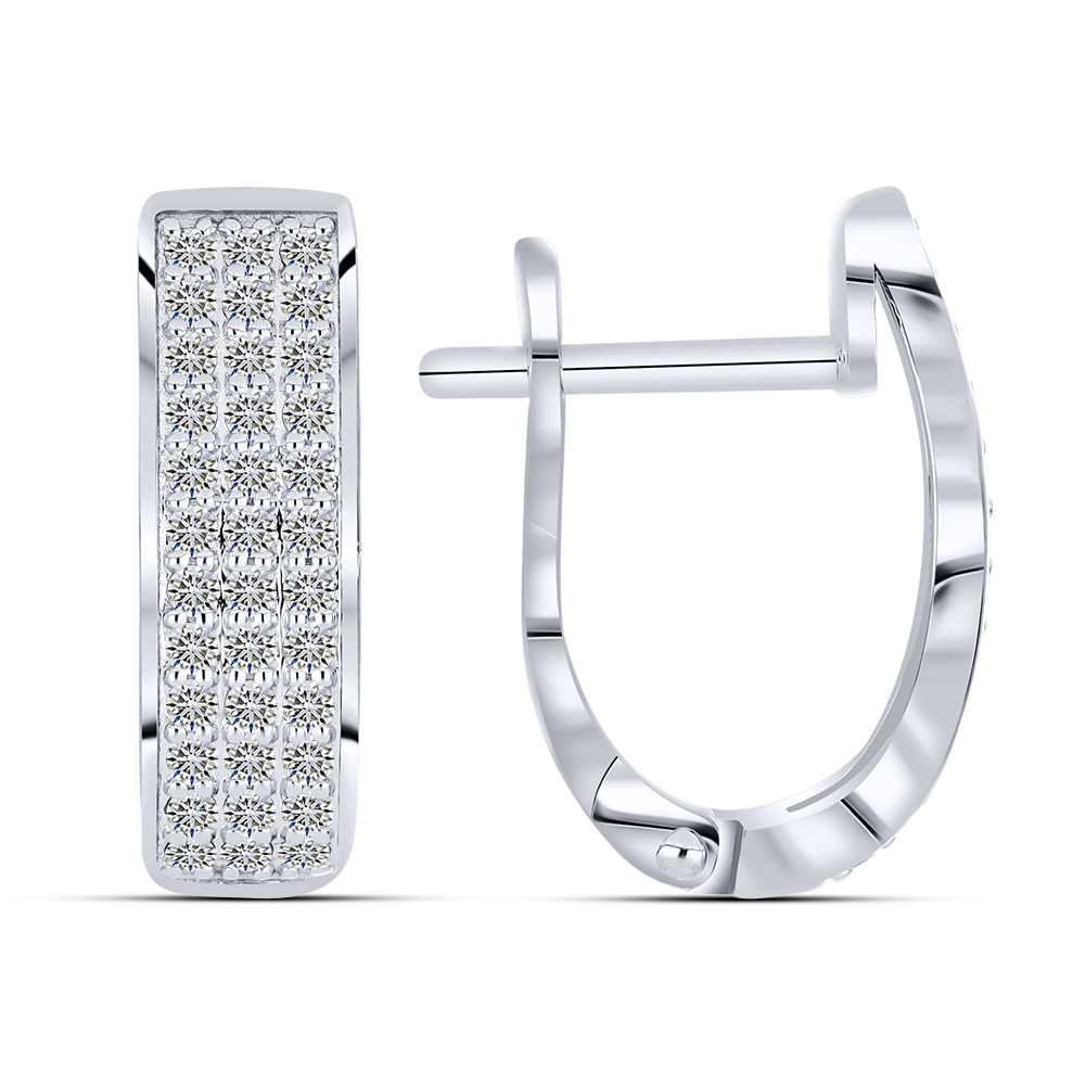 Cercei din aur alb cu pietre Diamant