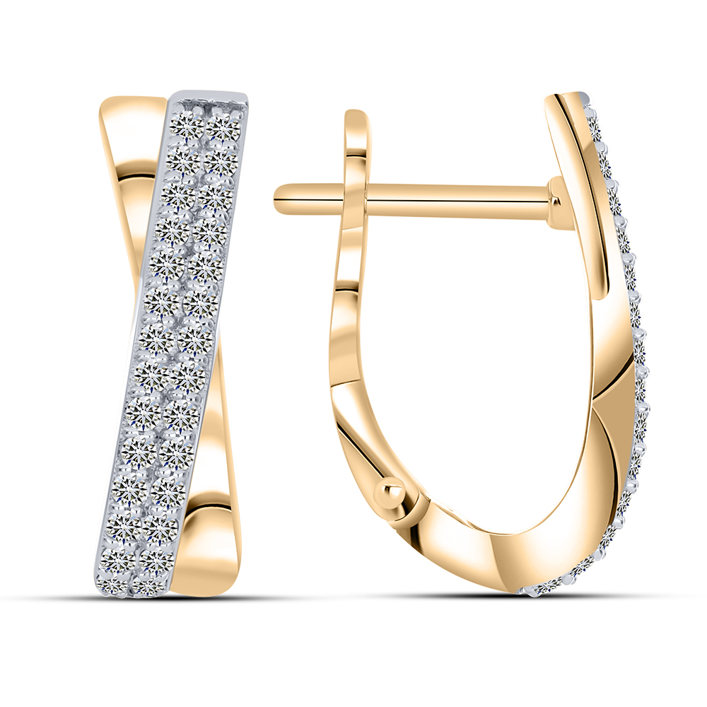 Серьги из красного золота с камнями Бриллиант