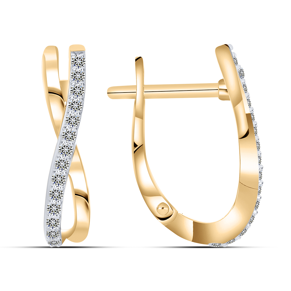 Cercei din aur roșu cu pietre Diamant