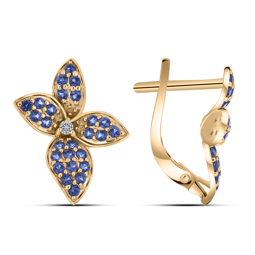 Cercei din aur roșu cu pietre Diamant, Nanosafir