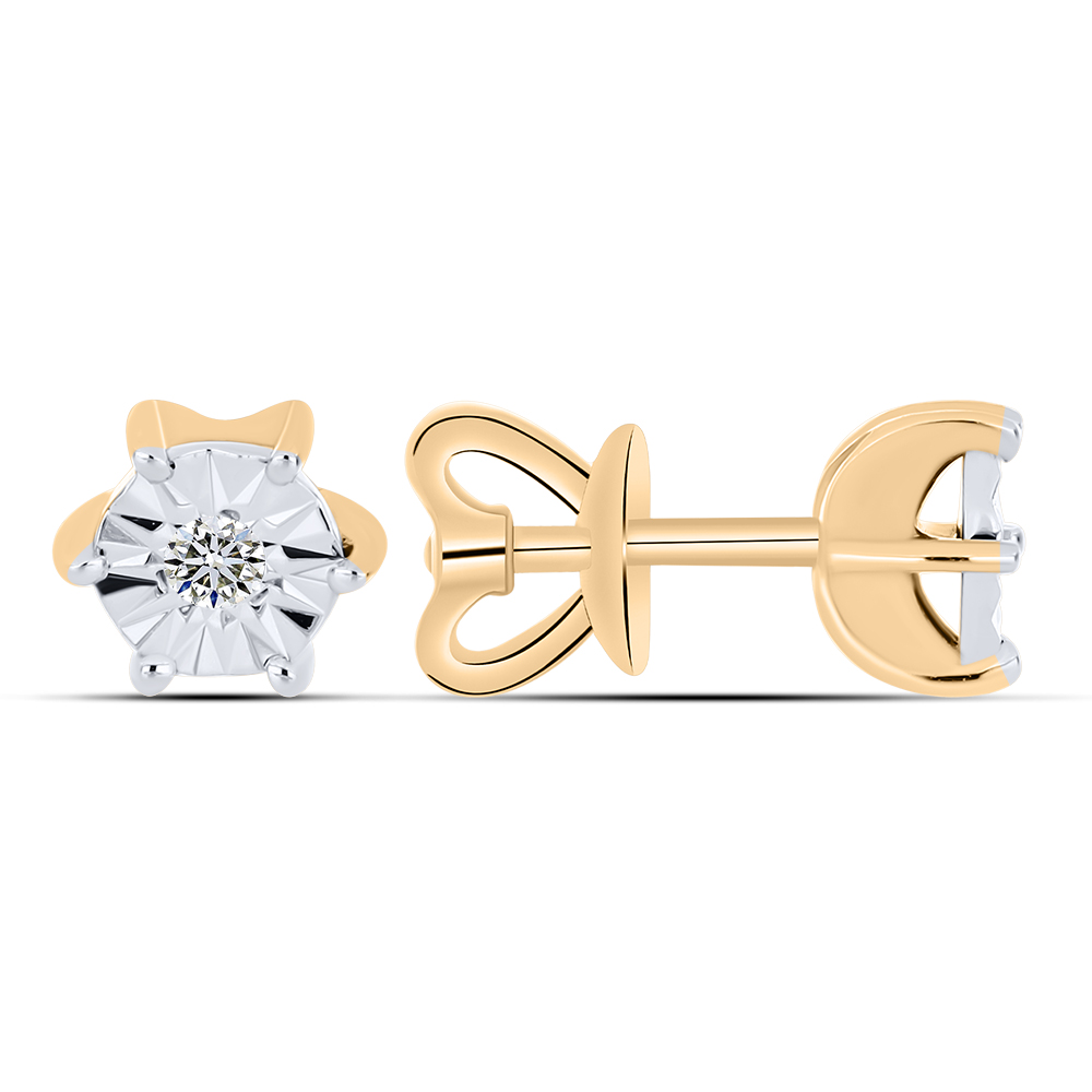 Серьги Пусеты из красного золота с камнями Бриллиант